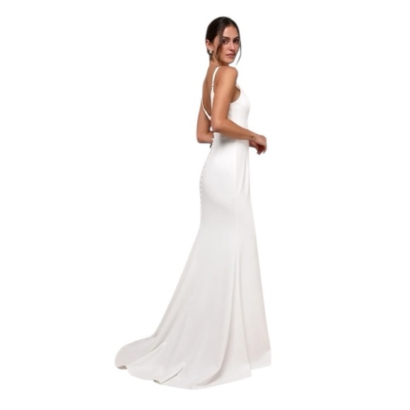 NEW Lulus Feeling of Forever White Sleeveless Mermaid Maxi Dress Large #1562 - Picture 1 of 8